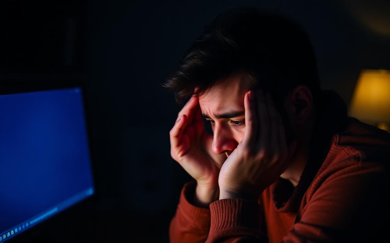 Person taking a relaxed break from a laptop, looking out a window in a minimalist home office