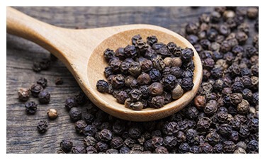 Black peppercorns — bioavailability enhancer